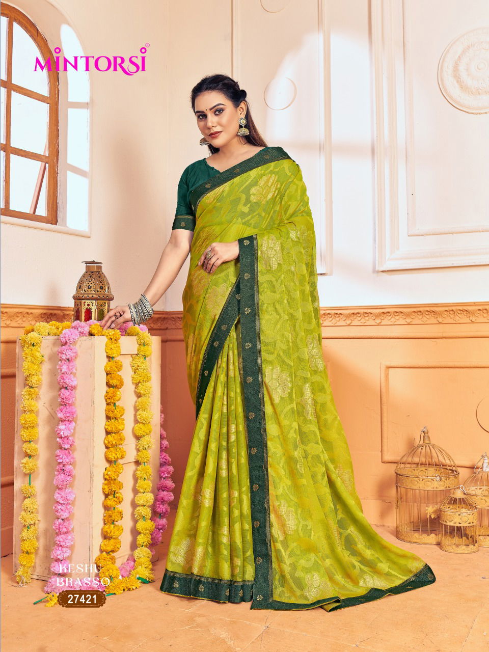 Keshu By Mintorsi 27421-27428 Chiffon Sarees Catalog